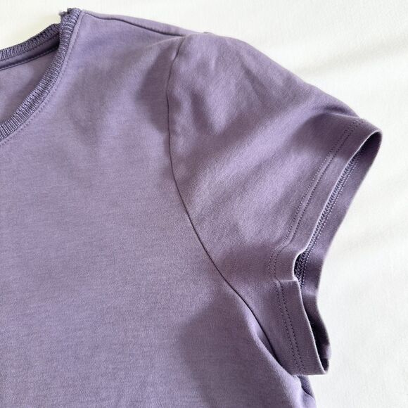 White House Black Market Purple Short Sleeve Knit Top Size L Everyday Essential - Picture 3 of 8